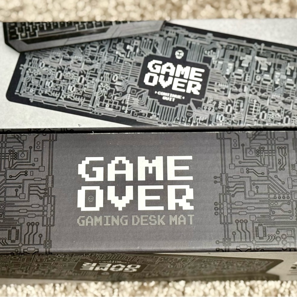 Game Over Gaming Desk Mat - Black